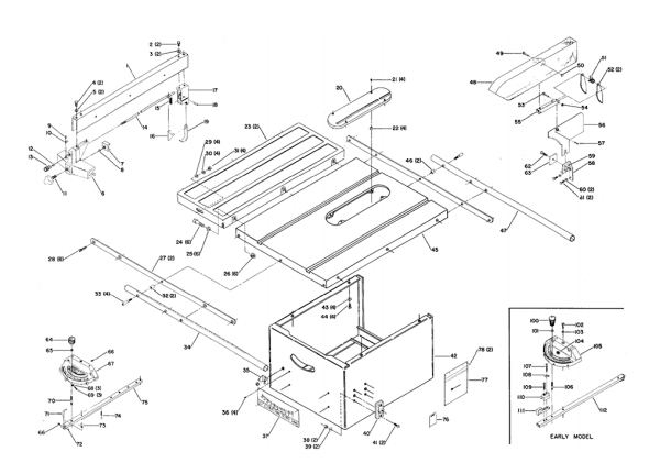 Delta 34-348 Diagram and Parts List for 34-348  Delta Saw