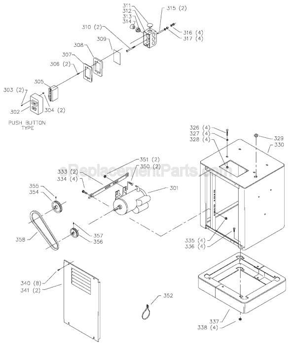 Page C Diagram and Parts List for 28-141 Type 1 Delta Band Saw