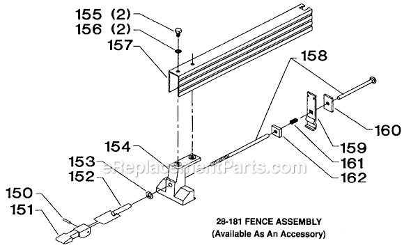 Page C Diagram and Parts List for 28-180 Type 1 Delta Band Saw