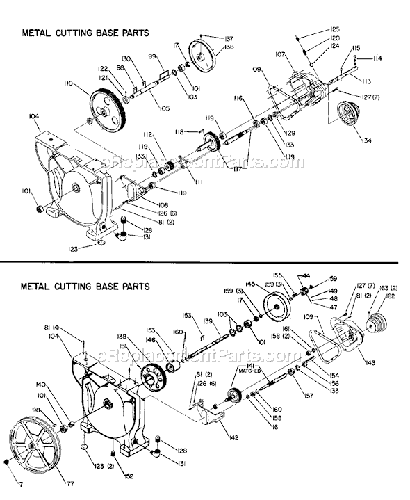 Page B Diagram and Parts List for 28-207 Type 1 Delta Band Saw