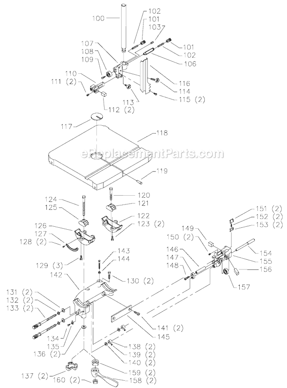 Page B Diagram and Parts List for 28-241 Type 1 Delta Band Saw