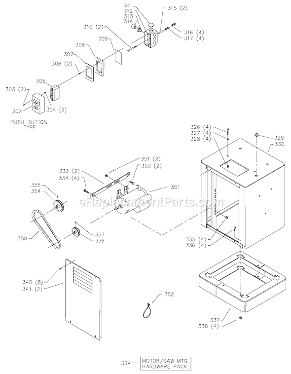Page C Diagram and Parts List for 28-241 Type 1 Delta Band Saw