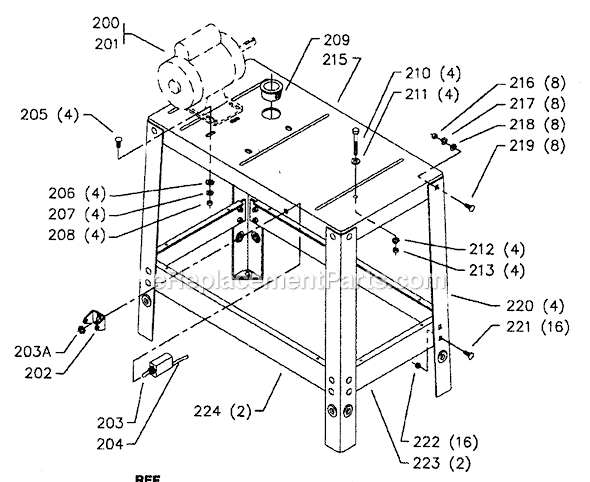 Page C Diagram and Parts List for 28-245 Type 1 Delta Band Saw