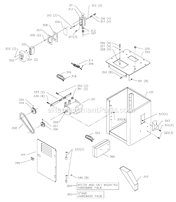 Page C Diagram and Parts List for 28-248G Type 1 Delta Band Saw