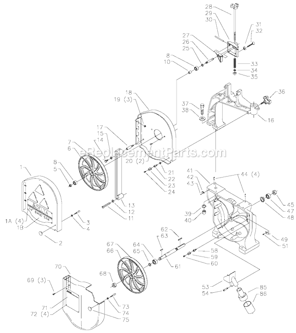 Page A Diagram and Parts List for 28-254 Type 1 Delta Band Saw