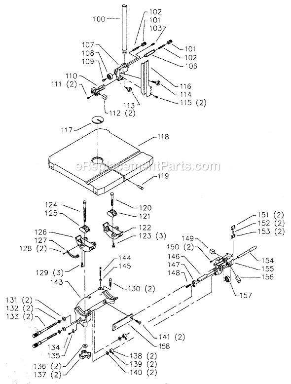 Page B Diagram and Parts List for 28-254 Type 1 Delta Band Saw