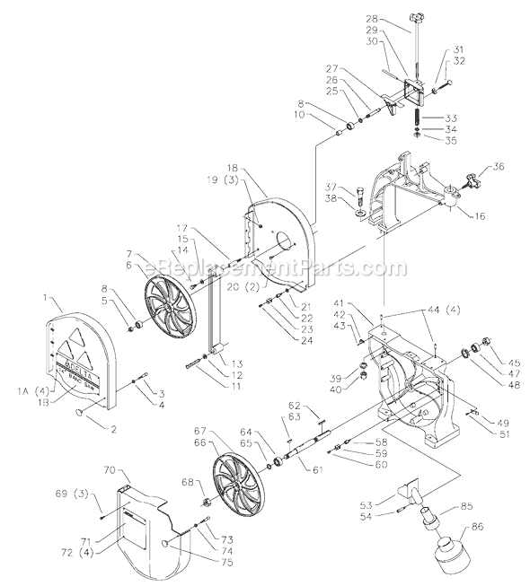 Page A Diagram and Parts List for 28-262 Type 1 Delta Band Saw