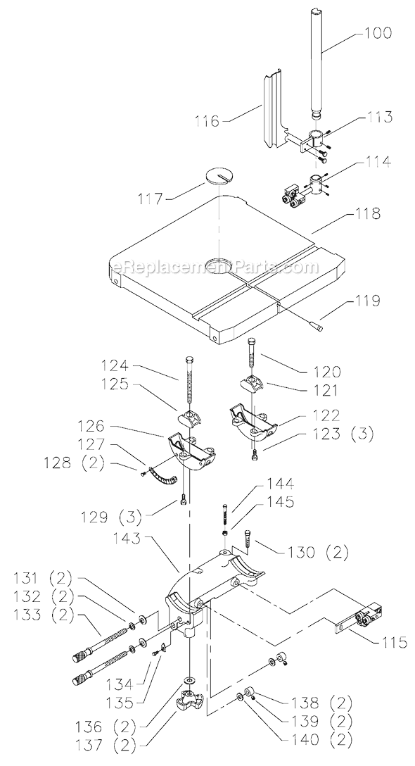 Page B Diagram and Parts List for 28-263 Type 1 Delta Band Saw