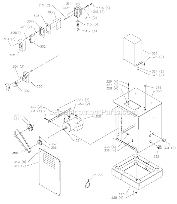 Page C Diagram and Parts List for 28-263 Type 1 Delta Band Saw