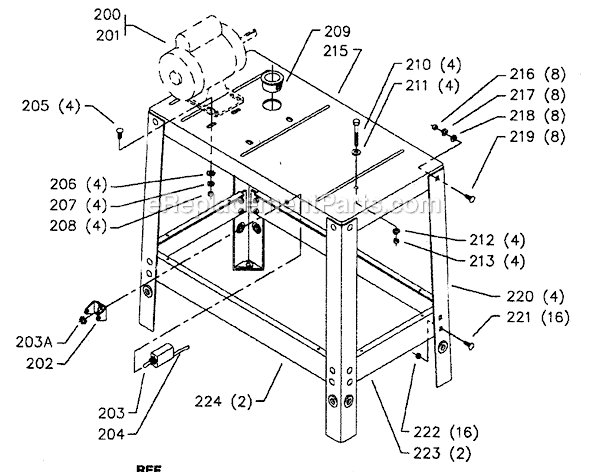 Page C Diagram and Parts List for 28-275 Type 1 Delta Band Saw