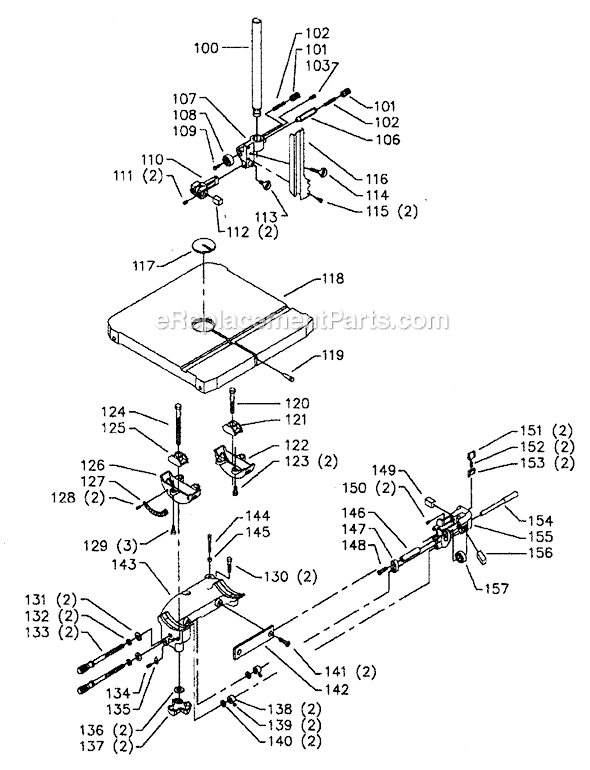 Page B Diagram and Parts List for 28-283 Type 1 Delta Band Saw
