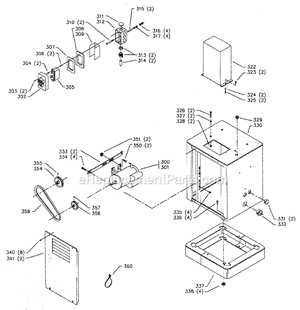 Page D Diagram and Parts List for 28-283 Type 1 Delta Band Saw