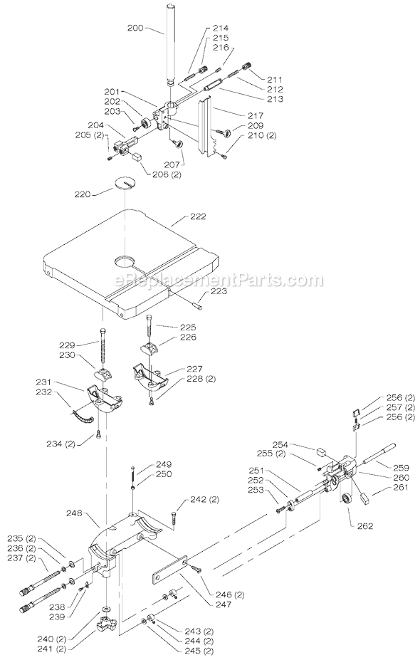 Page C Diagram and Parts List for 28-306 Type 1 Delta Band Saw