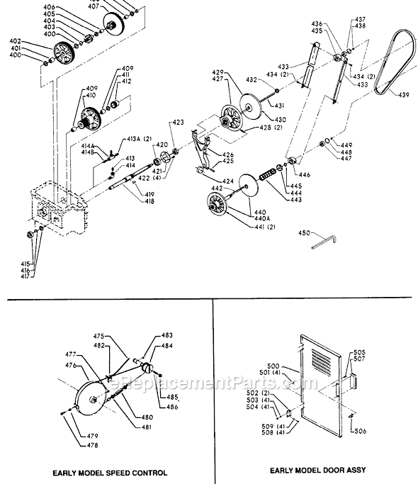 Page D Diagram and Parts List for 28-345 Type 1 Delta Band Saw