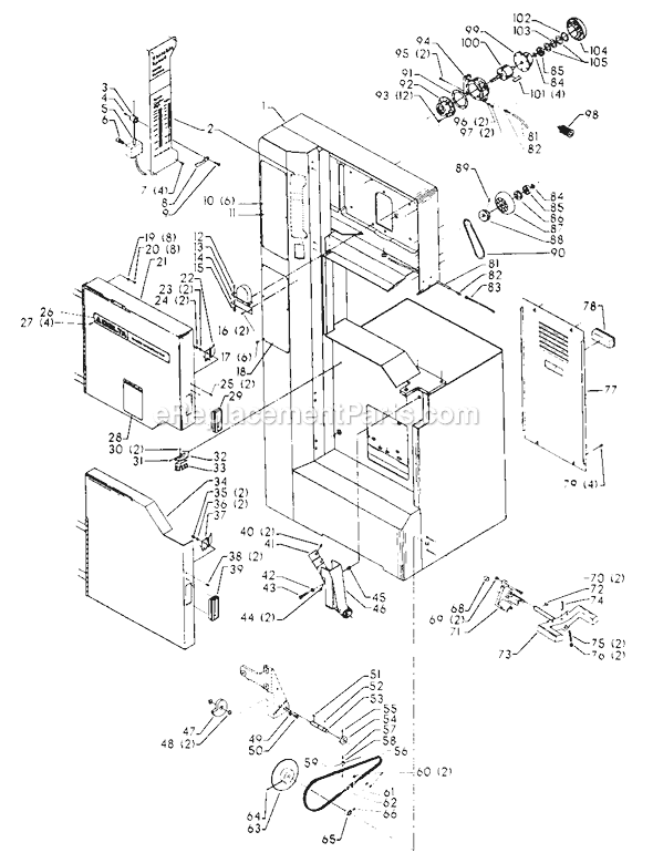 Page A Diagram and Parts List for 28-345 Type 2 Delta Band Saw