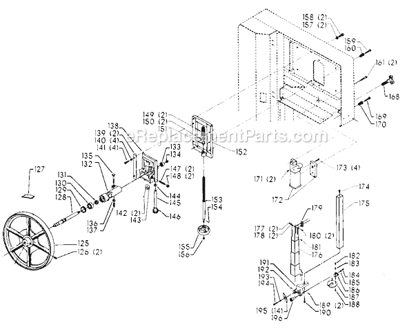 Page B Diagram and Parts List for 28-345 Type 2 Delta Band Saw