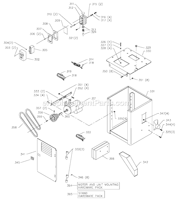 Page D Diagram and Parts List for 28-348 Type 1 Delta Band Saw