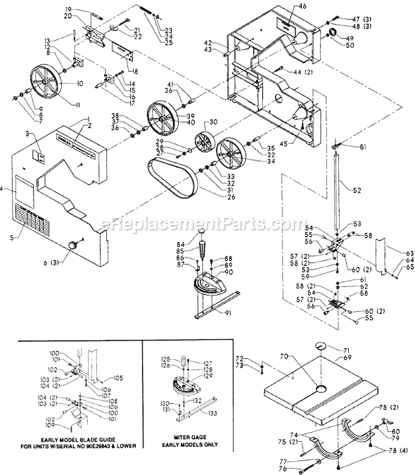 Page A Diagram and Parts List for 28-560  Delta Band Saw