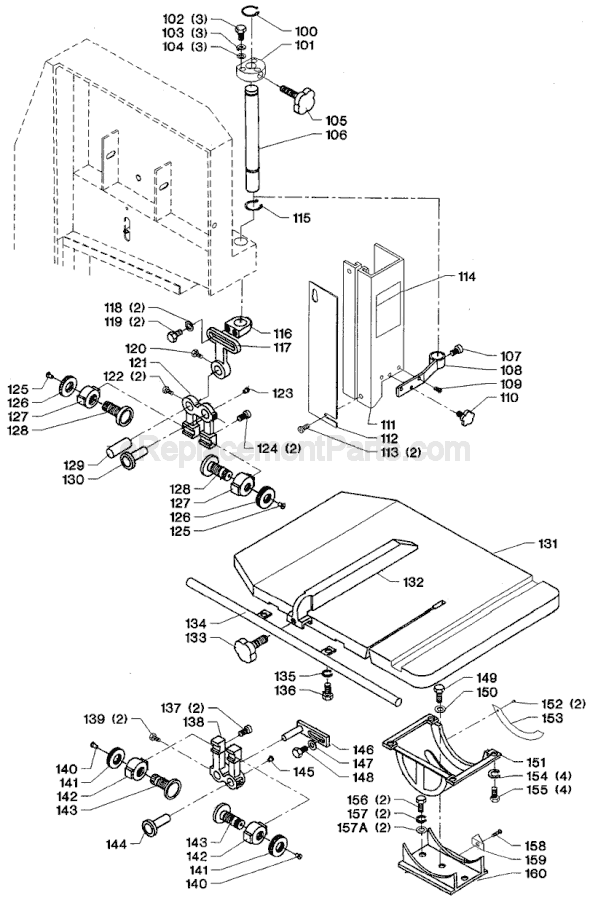 Page B Diagram and Parts List for 28-641 Type 1 Delta Band Saw