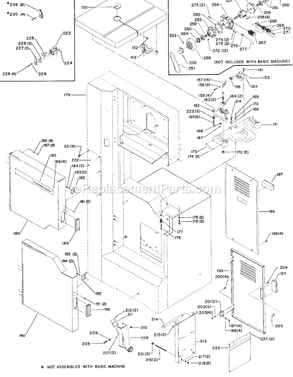Page B Diagram and Parts List for 28-651 Type 1 Delta Band Saw