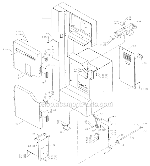Page A Diagram and Parts List for 28-651 Type 2 Delta Band Saw