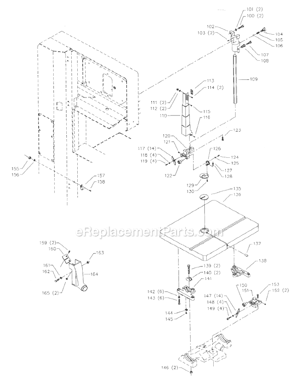 Page B Diagram and Parts List for 28-651 Type 2 Delta Band Saw
