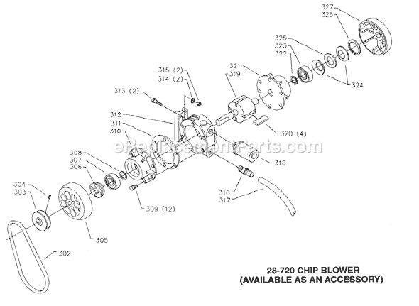 Page D Diagram and Parts List for 28-652 Type 2 Delta Band Saw