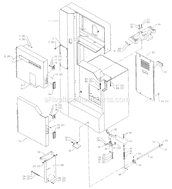 Page A Diagram and Parts List for 28-653 Type 2 Delta Band Saw