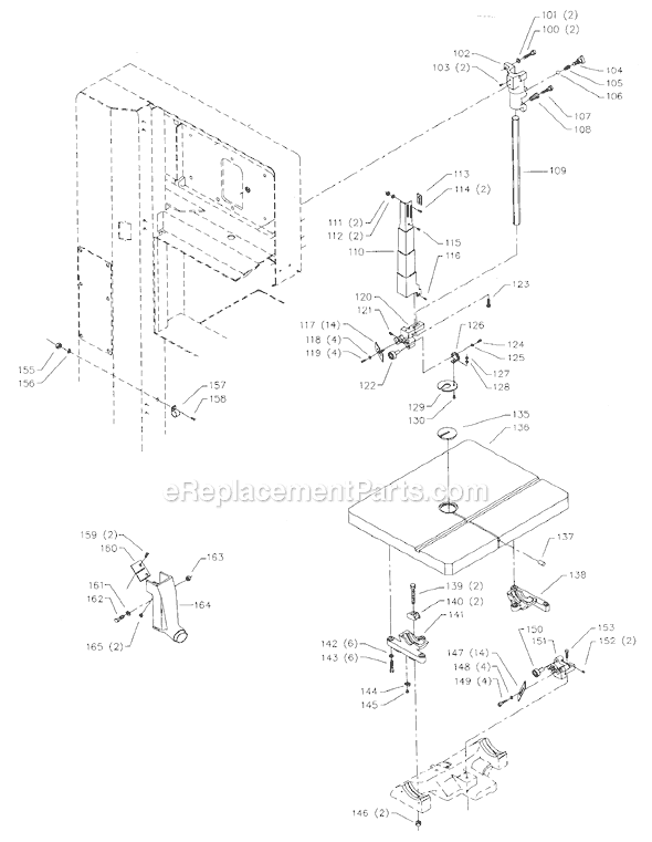 Page B Diagram and Parts List for 28-653 Type 2 Delta Band Saw