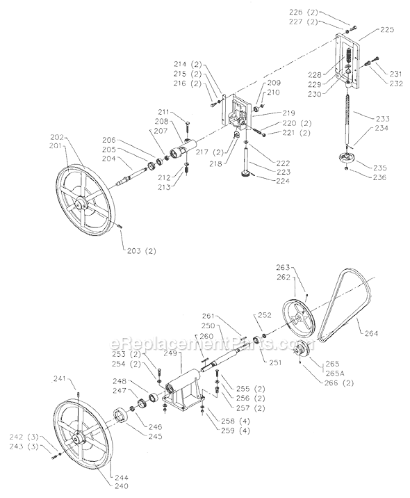 Page C Diagram and Parts List for 28-653 Type 2 Delta Band Saw