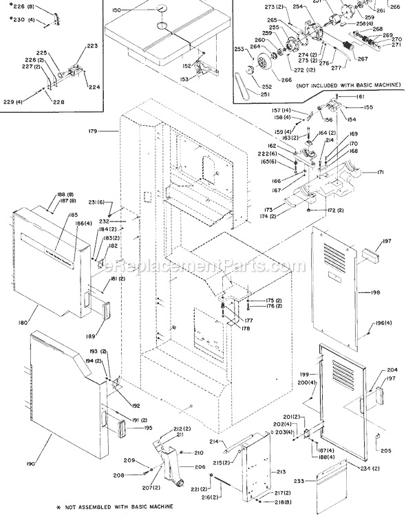 Page B Diagram and Parts List for 28-654 Type 1 Delta Band Saw