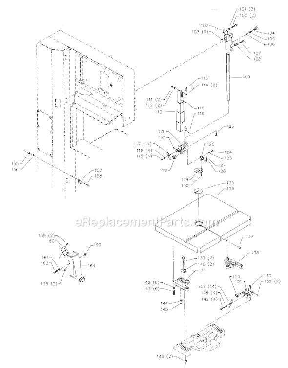 Page B Diagram and Parts List for 28-654 Type 2 Delta Band Saw