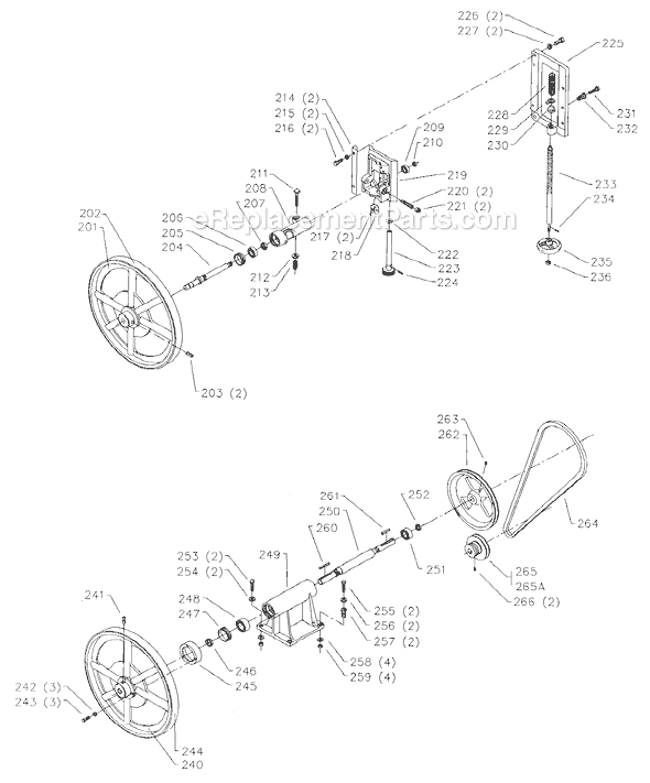 Page C Diagram and Parts List for 28-654 Type 2 Delta Band Saw