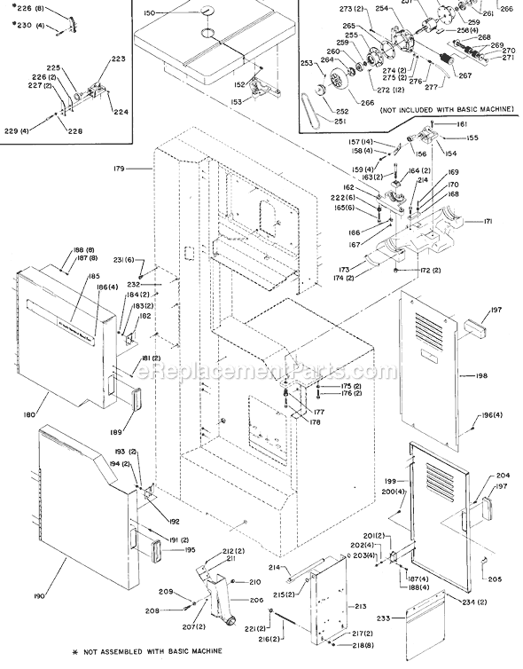 Page B Diagram and Parts List for 28-656 Type 1 Delta Band Saw