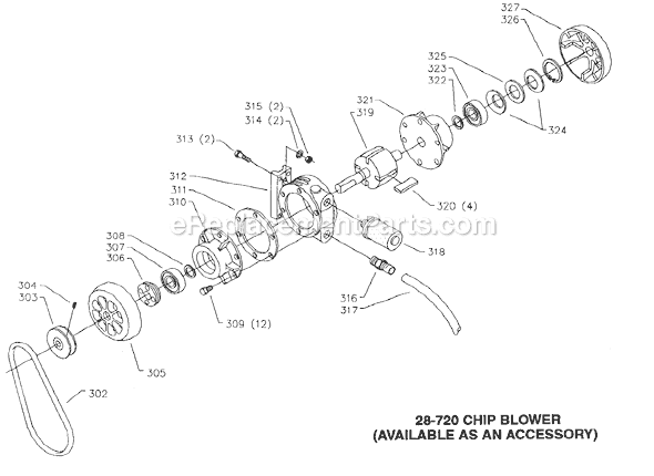 Page D Diagram and Parts List for 28-656 Type 2 Delta Band Saw