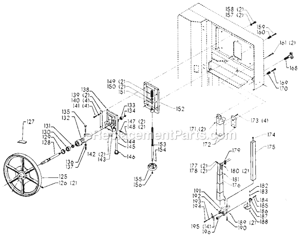 Page B Diagram and Parts List for 28-663 Type 2 Delta Band Saw