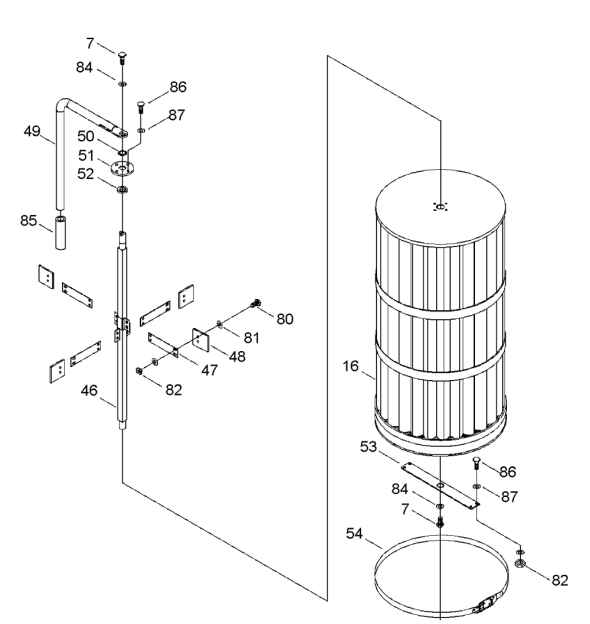 Delta 50-784 Type-1 Diagram and Parts List for 50-784 Type-1 Delta Dust Collector