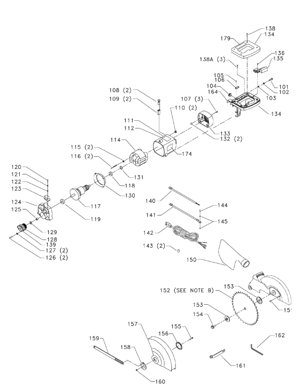 Delta Ms250 Diagram and Parts List for MS250  Delta Saw