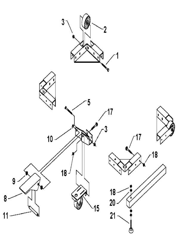 Delta 50-345 Type-1 Diagram and Parts List for 50-345 Type-1 Delta Tool Stand & Cart