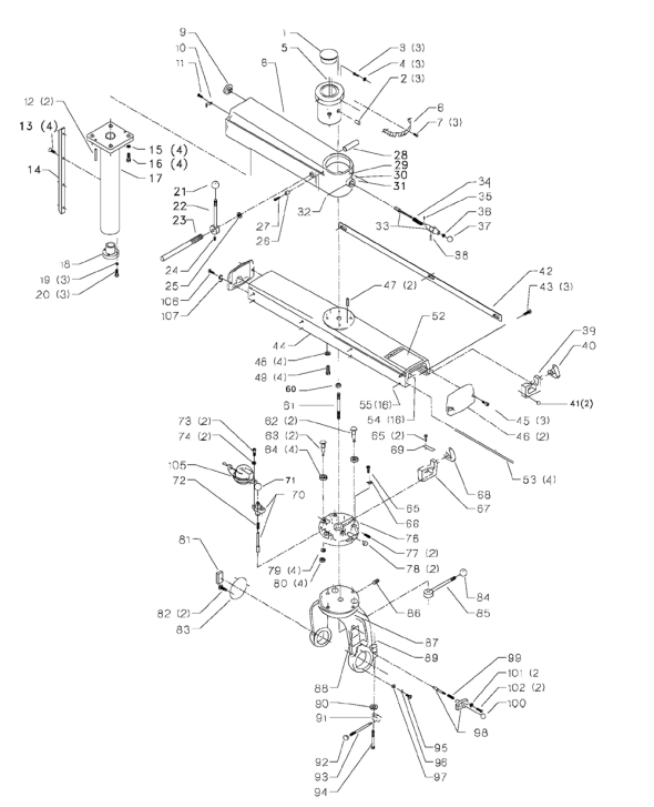 Delta 33-413-Bdk Type-2 Diagram and Parts List for 33-413-BDK Type-2 Delta Saw