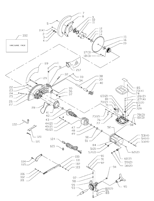 Delta Ms450 Diagram and Parts List for MS450  Delta Saw