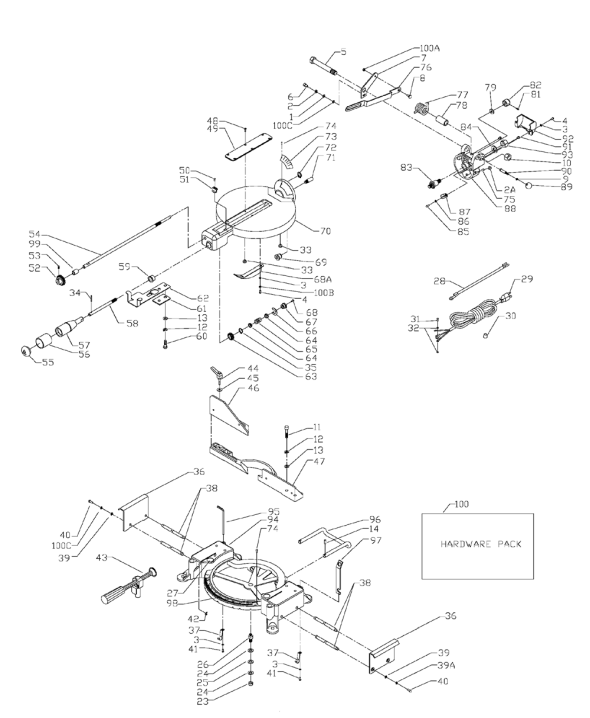 Delta Ms350 Diagram and Parts List for MS350  Delta Saw