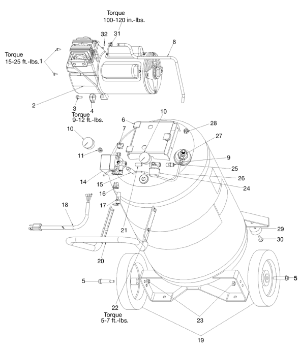 Delta 66-651 Type-0 Diagram and Parts List for 66-651 Type-0 Delta Compressor