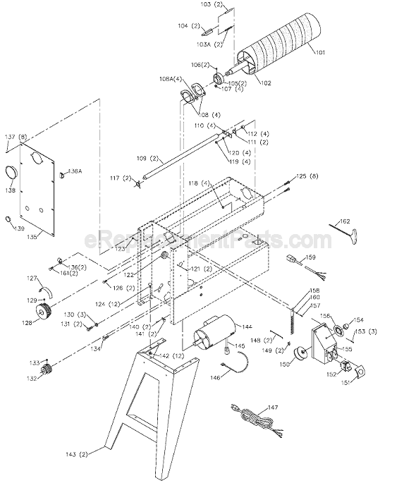 Page B Diagram and Parts List for 31-250 Type 2 Delta Belt or Drum Sander