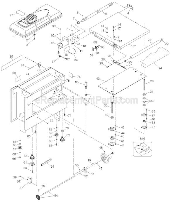 Page A Diagram and Parts List for 31-260X Type 1 Delta Belt or Drum Sander