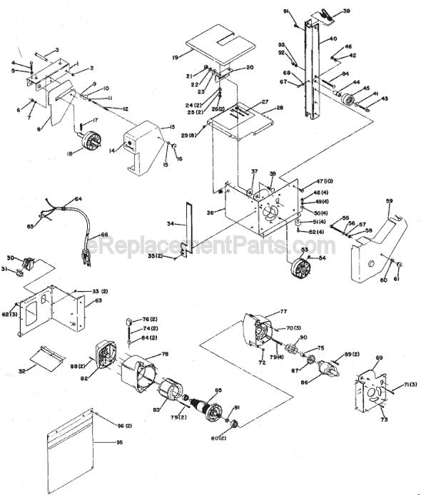Page A Diagram and Parts List for 31-325 Type 1 Delta Angle Grinder