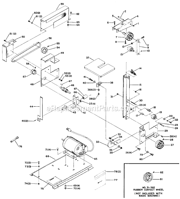Page A Diagram and Parts List for 31-351 Type 1 Delta Sander Polisher