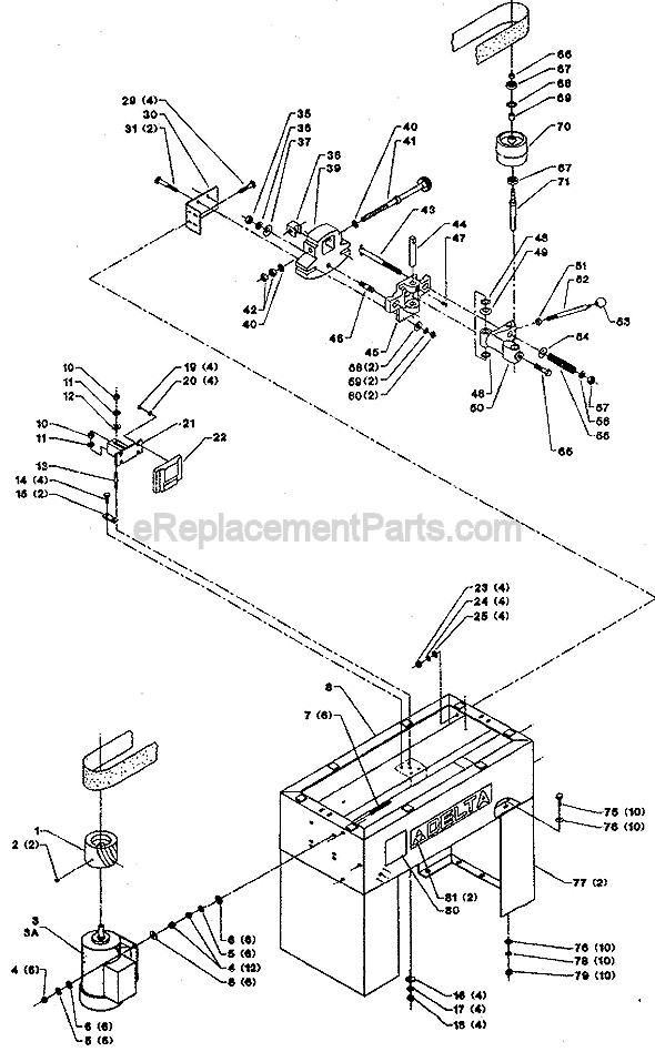 Page A Diagram and Parts List for 31-381 Type 2 Delta Sander Polisher