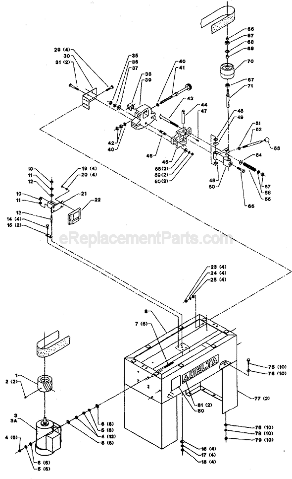 Page A Diagram and Parts List for 31-382 Type 2 Delta Sander Polisher
