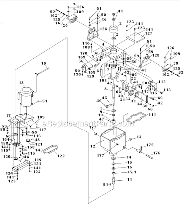 Page B Diagram and Parts List for 31-484 Type 1 Delta Sander Polisher